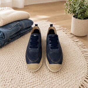 Kanna Navy Suede Espadrille Platform Sneakers Women’s EU 39 Casual
